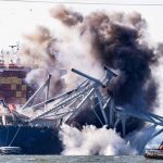 Part of collapsed bridge in Baltimore blown up