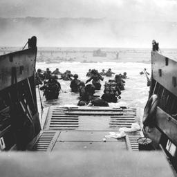 Allied soldiers land on "Omaha Beach" in Normandy (France) on June 6, 1944