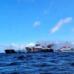 Oil tanker burns on the German Baltic Sea